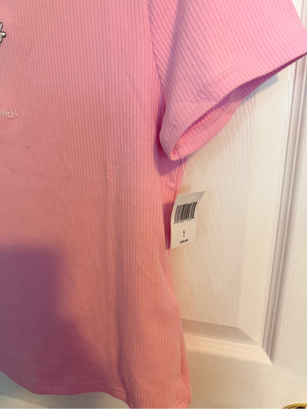 Disney Pink Ribbed Minnie Mouse Tee - Picture 3 of 4